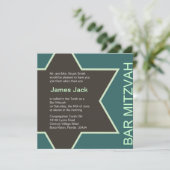 スターオブデイビッドバー(ユダヤ教の)バル・ミツバーグリーン&ブラウン2 招待状 (スタンド正面)