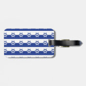 スターオブデイビッドバー(ユダヤ教の)バル・ミツバーブルー&ホワイトカスタム ラゲッジタグ (裏面横)