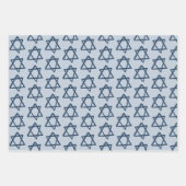 スターオブデイビッドブラシバーバルミツワーユダヤ青 ラッピングペーパーシート (正面3)
