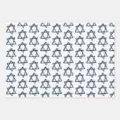 スターオブデイビッドブラシバーバルミツワーユダヤ青 ラッピングペーパーシート (正面2)