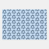 スターオブデイビッドブラシバーバルミツワーユダヤ青 ラッピングペーパーシート (正面)