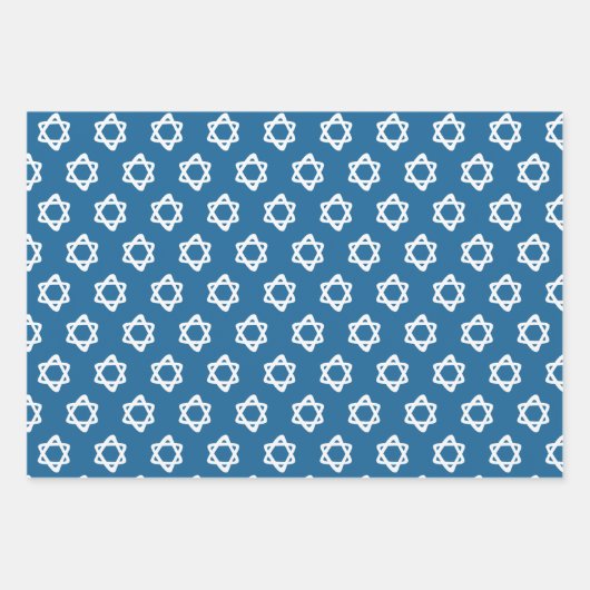 スターオブデイビッドユダヤバー(ユダヤ教の)バル・ミツバーハヌカーシンプル ラッピングペーパーシート (正面2)