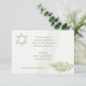 スターオブデイビッド悔やみや弔慰サンキューカード サンキューカード (スタンド正面)