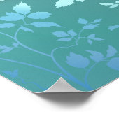 スターオブデイビッド金ゴールド(ユダヤ教)メノラーオンティール(緑がかった色)つる植物アートプリント ポスター (角)