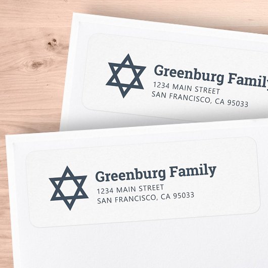 スターオブデイビッモダンドシンプル差出人住所 ラベル