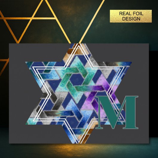 スターオブデイヴィッドダマスクサンキューカードモノグラム 箔シーズンカード