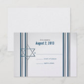 スターオブデイヴィッドバー（ユダヤ教の）バル・ミツバー 出欠カード (正面/裏面)