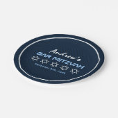 スターオブデイヴィッドパターンバー（ユダヤ教の）バル・ミツバー ペーパープレート (アングル)