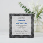 スターオブデイヴィッドブラックグラデーションバー(ユダヤ教の)バル・ミツバースクエア 招待状 (スタンド正面)