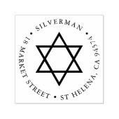 スターオブデイヴィッドラウンド差出人住所 セルフインキングスタンプ (デザイン)