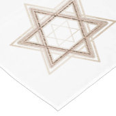 スターオブデービット |エレガント金ゴールドと白モダン ショートテーブルランナー (コーナー)