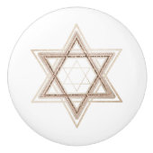 スターオブデービット |エレガント金ゴールドと白モダン セラミックノブ (正面)