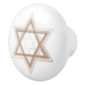 スターオブデービット |エレガント金ゴールドと白モダン セラミックノブ (右)