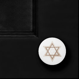 スターオブデービット |エレガント金ゴールドと白モダン セラミックノブ