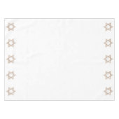 スターオブデービット |エレガント金ゴールドと白モダン テーブルクロス (正面(横))