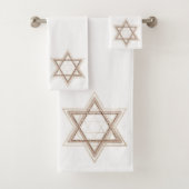 スターオブデービット |エレガント金ゴールドと白モダン バスタオルセット (インサイチュ)