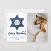 スターオブデービット |クラシックブルーモダンハヌカー写真 シーズンカード (正面)