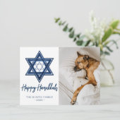 スターオブデービット |クラシックブルーモダンハヌカー写真 シーズンカード (スタンド正面)