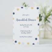 スターオブデービット | ブルー&金ゴールドハヌッカディナー 招待状 (スタンド正面)