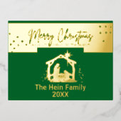 スターオブベツレヘム出生シーンクリスマスフォイルホ 箔シーズンポストカード (正面)