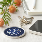 スターオブライフ救急医療隊員炭素繊維スタイル キーホルダー (側面)