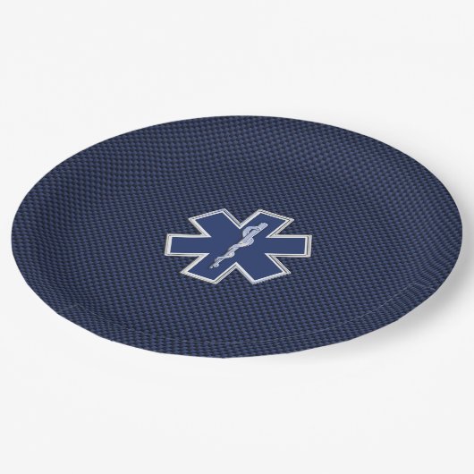 スターオブライフ救急医療隊員炭素繊維スタイル ペーパープレート (アングル)