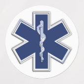 スターオブライフ救急医療隊員炭素繊維スタイル ラベル (デザイン1)
