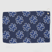 スターオブライフ救急医療隊員EMSオンブルーカーボンデコール ゴルフタオル (横)