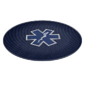 スターオブライフ救急医療隊員EMSオンブルーカーボンファイバー カッティングボード (角)