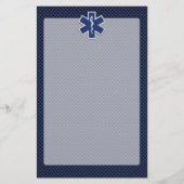 スターオブライフ救急医療隊員EMSオンブルーカーボンファイバー 便箋 (正面)