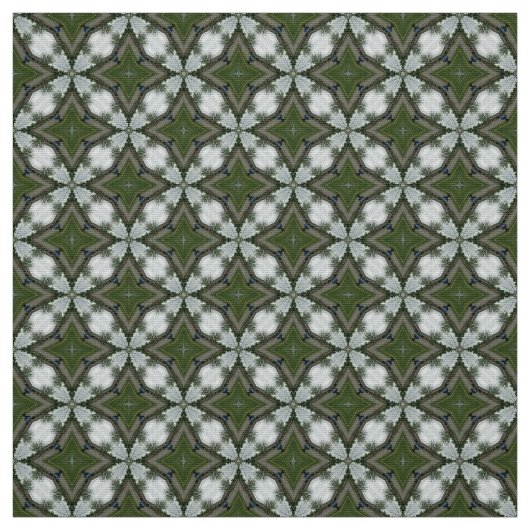 スターオリーブ緑の模様の表裏地 ファブリック (見本)