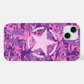 スターオンホッガーリートピンクデジタル迷彩柄 iPhoneケース (裏面横)