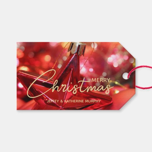 スターオーナメントクリスマス ギフトタグ (正面(横))