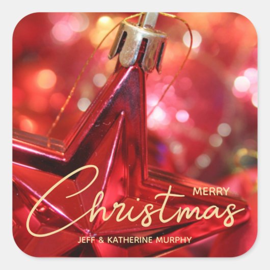 スターオーナメントクリスマス スクエアシール (正面)