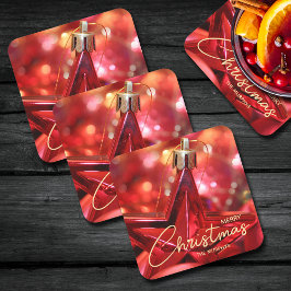 スターオーナメントクリスマス スクエアペーパーコースター