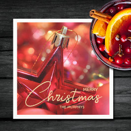 スターオーナメントクリスマス スタンダードカクテルナプキン