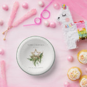 スターオーナメントパインブランチ動物相メリークリスマス ペーパーボウル (パーティー)