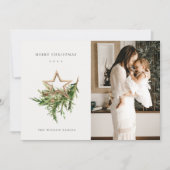 スターオーナメントパイン動物写真メリークリスマス シーズンカード (正面)