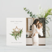 スターオーナメントパイン動物写真メリークリスマス シーズンカード (スタンド正面)