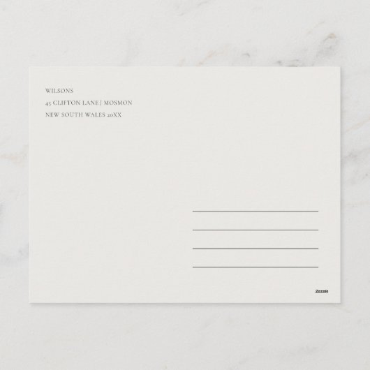 スターオーナメントパイン動物写真メリークリスマス シーズンポストカード (裏面)