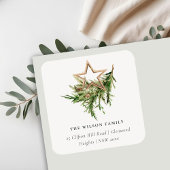 スターオーナメントパイン動物群メリークリスマスアドレス スクエアシール