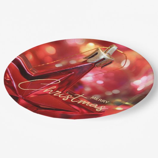 スターオーナメントメリークリスマス ペーパープレート (アングル)