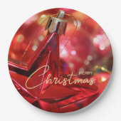 スターオーナメントメリークリスマス ペーパープレート (正面)