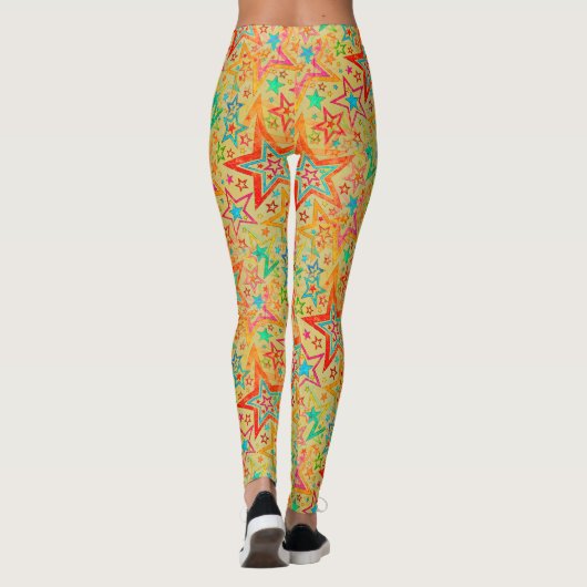 スターカラフルグランジパターンのシームレス+アイディア レギンス (裏面)