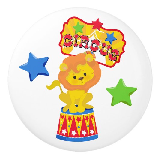 スターカラフルサーカスライオン セラミックノブ (正面)