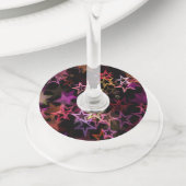 スターカラフルズが踊る ワイングラスタグ (クローズアップ)