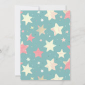 スターカラフルズパターンダブル誕生日パーティー 招待状 (裏面)