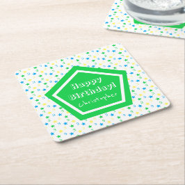 スターカラフルズ少年たち第3誕生日 スクエアペーパーコースター