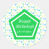 スターカラフルズ少年たち第3誕生日 ラウンドシール (正面)