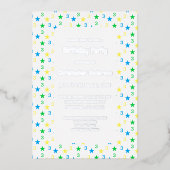 スターカラフルズ少年たち第3誕生日 箔招待状 (正面)